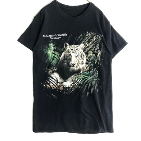 McCarthy's Wildlife ホワイトタイガー　ビッグプリント　Tシャツ　黒