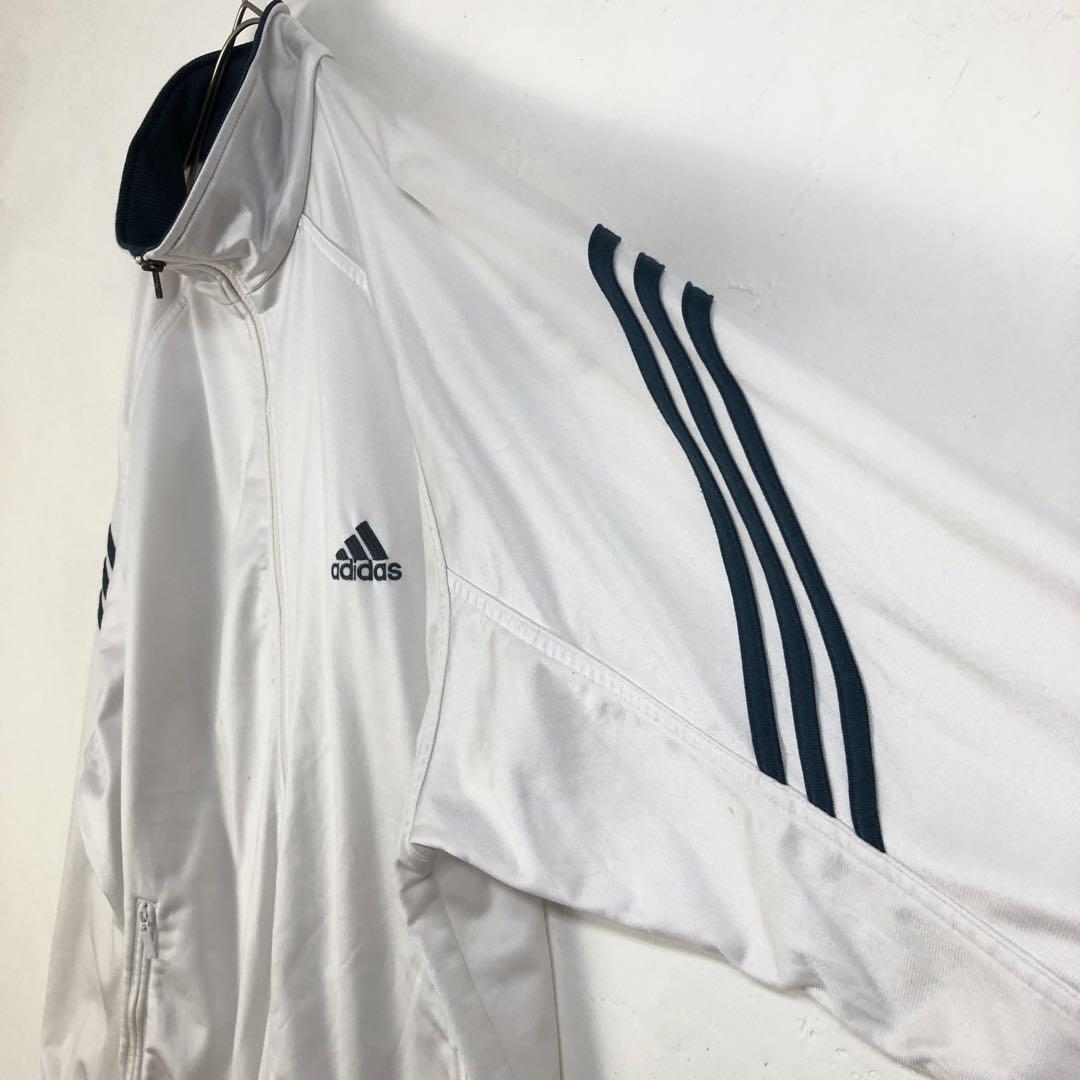 90s adidas ナイロンジャケット トラックジャージ刺繍ロゴ オフホワイト 90s adidas ナイロンジャケット トラックジャージ刺繍ロゴ オフ