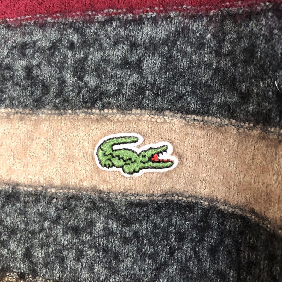 極美品 ラコステ ニット テーラードジャケット ワニ 刺繍ロゴ 50