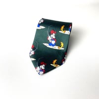 SAMSIN ミッキー　ディズニー　総柄　ネクタイ　緑