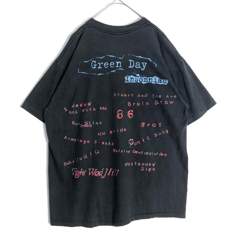 3717　グリーンディ　シングルステッチ　ビッグプリント　バンT　Tシャツ　黒 BOOTLEG GREEN DAY グリーンデイ シングルステッチ ビッグ