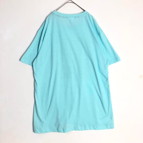 ガーフィールド　キャラT　半袖　Tシャツ　ビッグプリント　水色