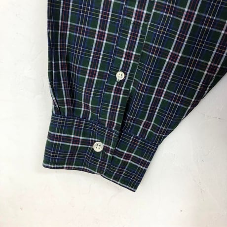 90s チャップス BDシャツ　刺繍ロゴ　チェック　ビッグサイズ　緑