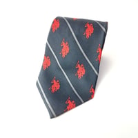 POLO　Ralph Lauren ポロ ラルフローレン　USA製　ストライプ　ロゴ　ネクタイ　黒