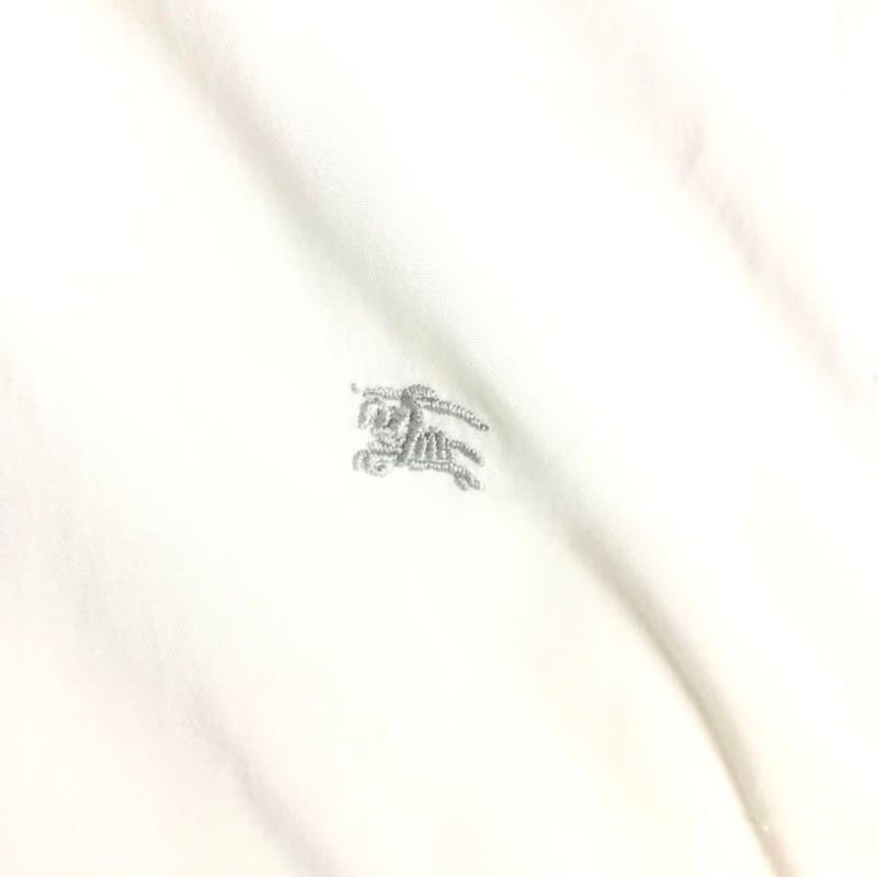UK製 バーバリー ロゴ 刺繍 半袖 シャツ 白 | PEACE TOWN