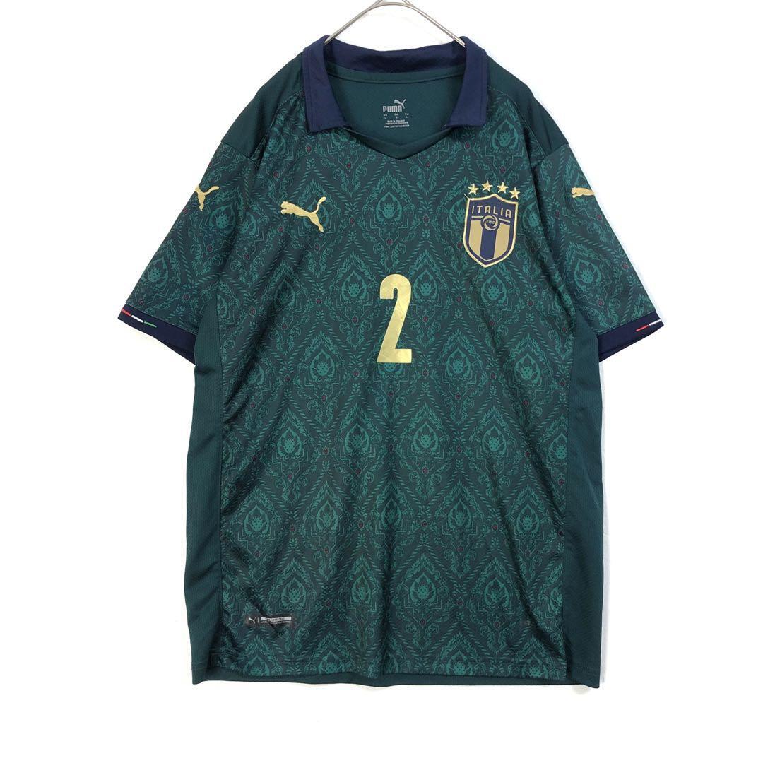 イタリア ゲームシャツ ユニフォーム サッカー 刺繍 ロゴ 緑 L | PEACE