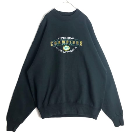 USA製　NFL パッカーズ　刺繍　ロゴ　スウェット　トレーナー　黒