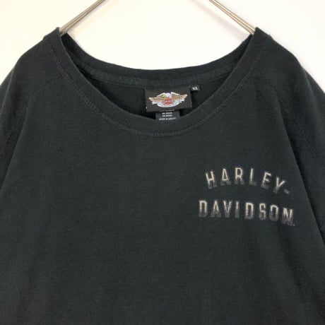 ハーレーダビッドソン　両面　ビッグロゴ　半袖　Tシャツ　黒