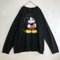 Disney  ディズニー　ミッキー　ビッグプリント　スウェット　トレーナー　黒