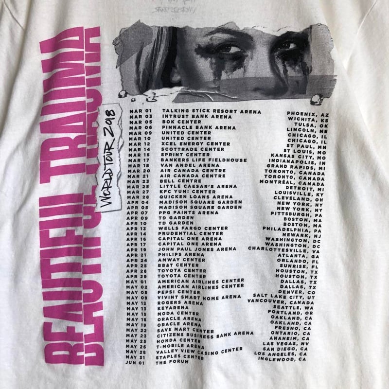 00's P!NK ワールドツアー ビンテージ Tシャツ 2009年 Pink P!NK ピンク ビッグプリント Tシャツ ツアーT ミュージック ホワイト
