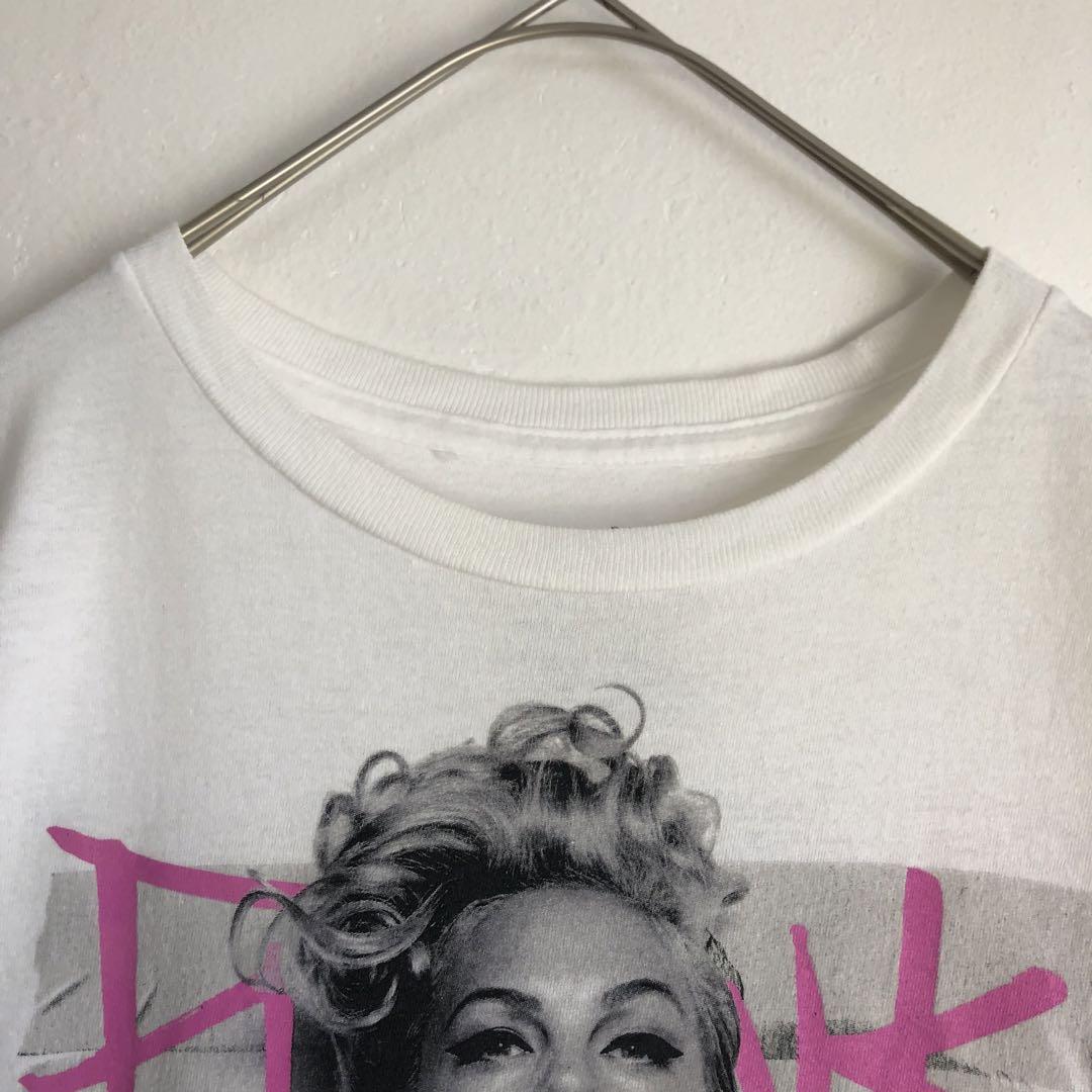 P!NK ピンク ビッグプリント Tシャツ ツアーT ミュージック ホワイト
