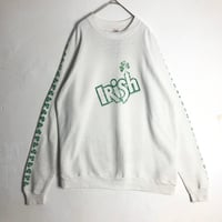 90's　USA製　IRISH　カレッジ　ビッグプリント　スウェット　白