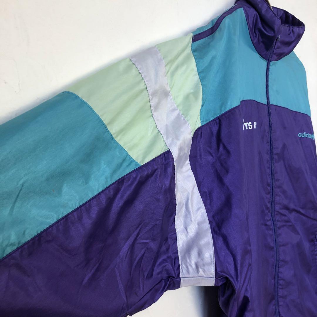 アディダス 薄紫 ロックアップ トラックジャケット ジャージ 刺繍 メンズS アディダス 薄紫 ロックアップ トラックジャケット ジャージ