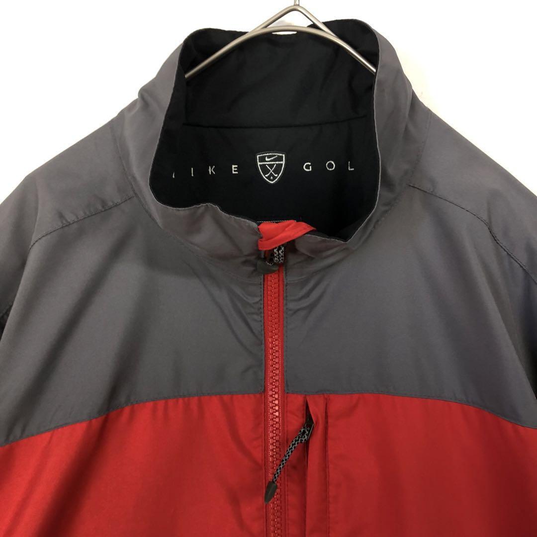 ナイキ ゴルフ ロゴ トラックジャケット ジャージ 切替 赤 グレー