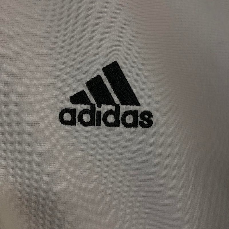 アディダス 刺繍 切替 袖ライン トラックジャケット ジャージ グレー黒