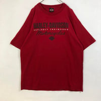 ハーレーダビッドソン　両面　プリント　ビッグロゴ　Tシャツ　赤