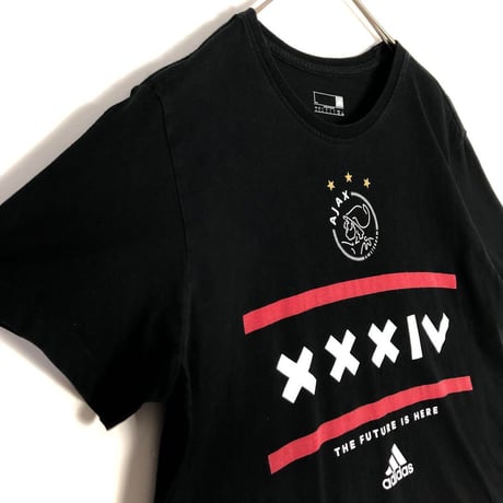 adidas アディダス　AJAX　ビッグプリント　半袖　Tシャツ　黒