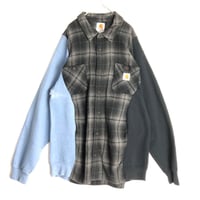 Carhartt カーハート　リメイク　再構築 スウェット　トレーナー　ネルシャツ