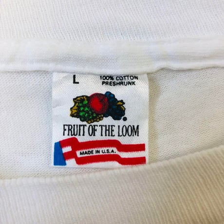 90s USA製　フルーツオブザルーム　ビッグロゴ　Tシャツ　白