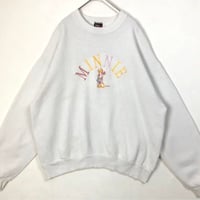 USA製　ディズニー　スウェット　トレーナー　ミニー　刺繍　ロゴ　白