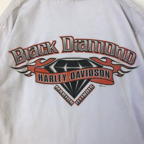 00s ハーレーダビッドソン　ビッグロゴ　半袖　Tシャツ　白