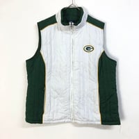 NFL グリーンベイパッカーズ　中綿　ベスト　刺繍　ロゴ　緑