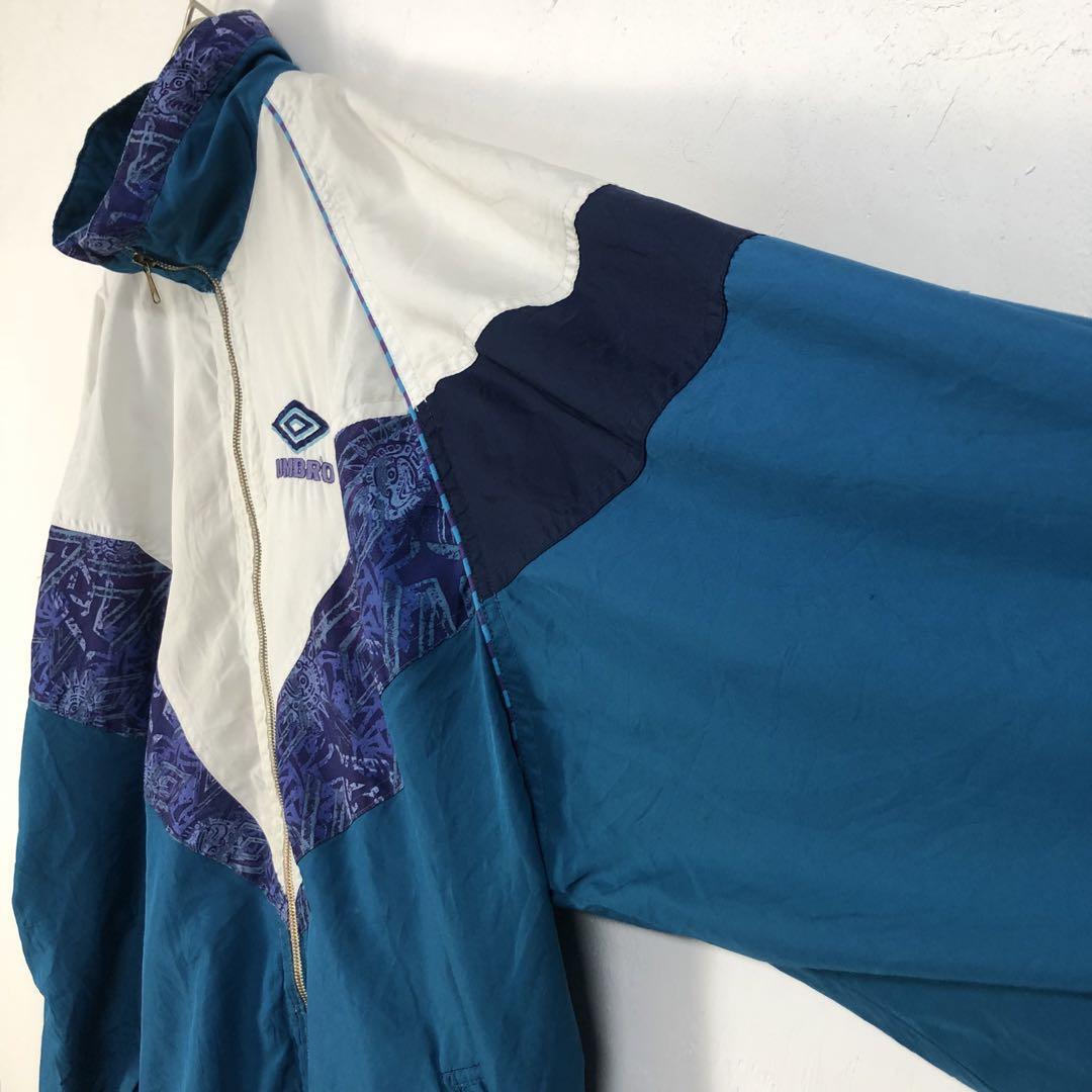 2093 アンブロジャージトラックジャケット刺繍ロゴゆるだぼ青