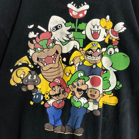 SUPER MARIO スーパーマリオ　Tシャツ　ビッグプリント　ブラック