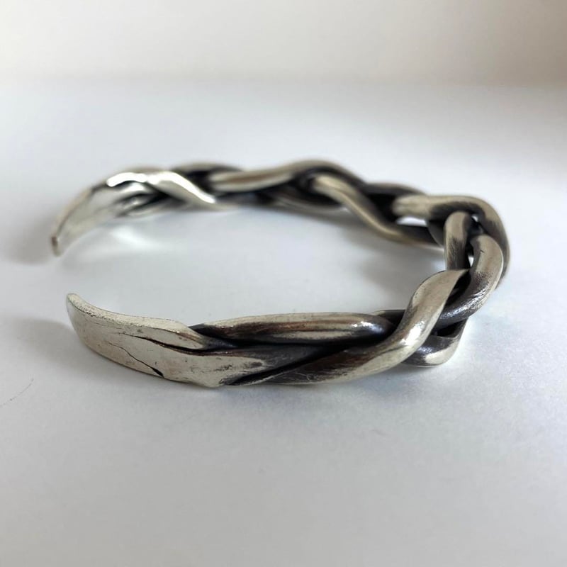 カレンシルバー　編み込み　バングル　ブレスレット　ハンドメイド　 925 KARENSILVER カレンシルバー 編み込み バングル ブレスレット
