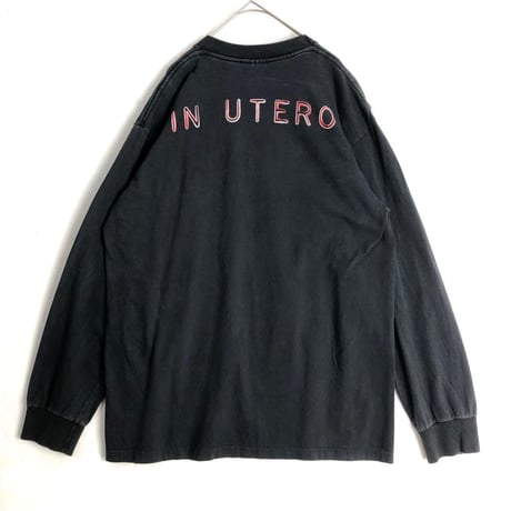BOOTLEG Nirvana ニルヴァーナ　インユーテロ　ビッグプリント　ロンT 黒