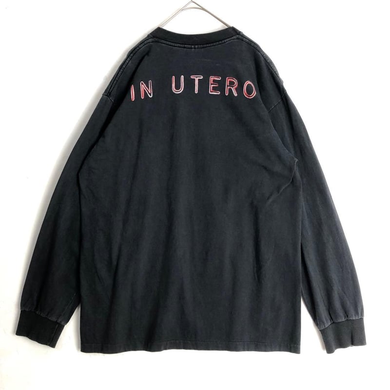 3758 Nirvana ニルヴァーナ　インユーテロ　ビッグプリント　ロンT 黒 BOOTLEG Nirvana ニルヴァーナ インユーテロ ビッグプリント ロンT 黒