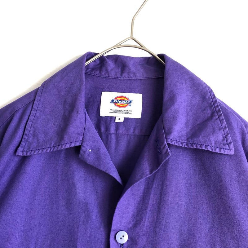 Dickies ディッキーズ オープンカラー 無地 半袖 シャツ パープル