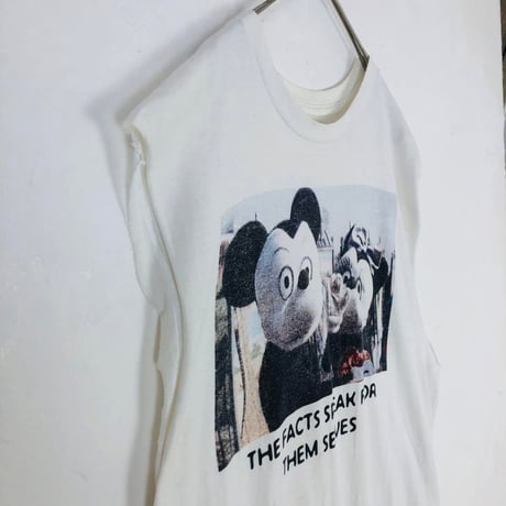 ディズニー　ヴィンテージ　ミッキー　ノースリーブ　白　2XL