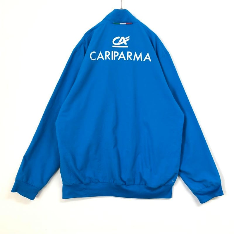 アディダス イタリア ジャージ トラックジャケット 袖ライン ロゴ 青