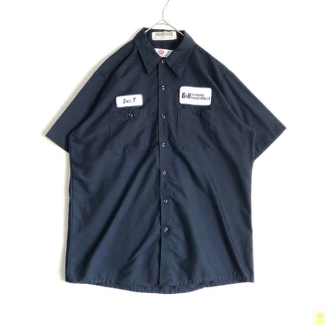 G&K　ワッペン　半袖　シャツ　ネイビー