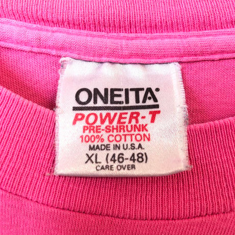 90s USA製　シングルステッチ　ロゴ　半袖　Tシャツ　ピンク