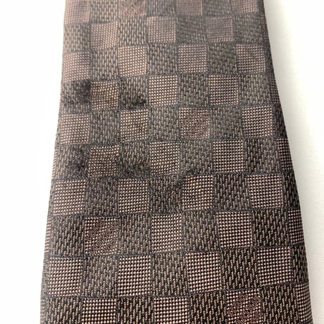 LOUIS VUITTON ルイヴィトン　ダミエ　総柄　ネクタイ　ブラウン