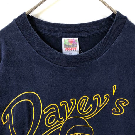 90s フルーツオブザルーム　Davey's ON PORT　半袖　Tシャツ　紺