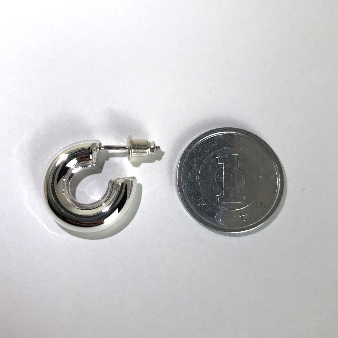 1003 シルバー　925 SILVER フープピアス　 刻印　両耳 SILVER シルバー 925 太幅 フープピアス 刻印 両耳 布袋付き | PEACE TOWN