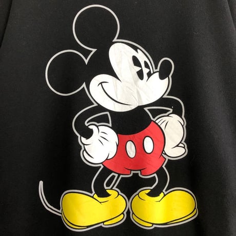 Disney  ディズニー　ミッキー　ビッグプリント　スウェット　トレーナー　黒