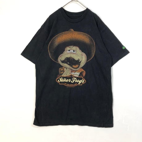 00s セニョールフロッグス　カエル　ビッグロゴ　半袖　Tシャツ　黒