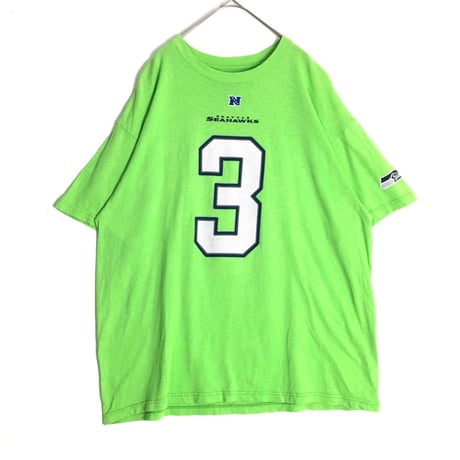 NFL　シーホークス　WILSON ビッグプリント　Tシャツ　黄緑