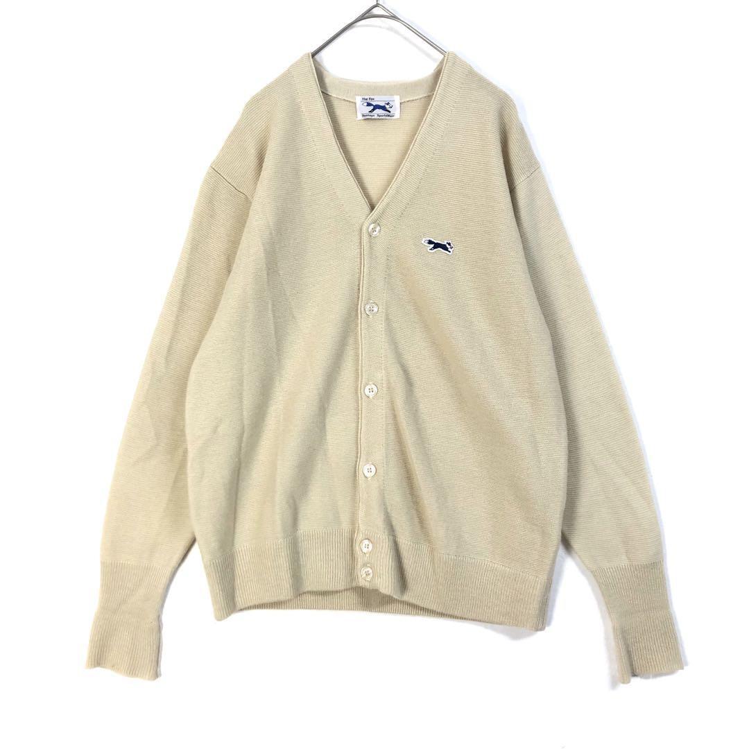 The Fox ペニーズ カーディガン 刺繍 ロゴ キツネ ベージュ | PEACE TOWN
