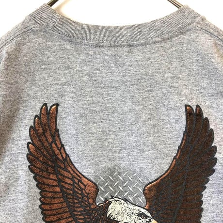 ハーレーダビッドソン　両面　プリント　ロゴ　半袖　Tシャツ　グレー