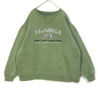 ポーラー　スウェット　トレーナー　刺繍　ビッグロゴ　緑