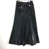 リメイク ブラックデニム スカート リーバイス 革タグ 再構築 パッチ