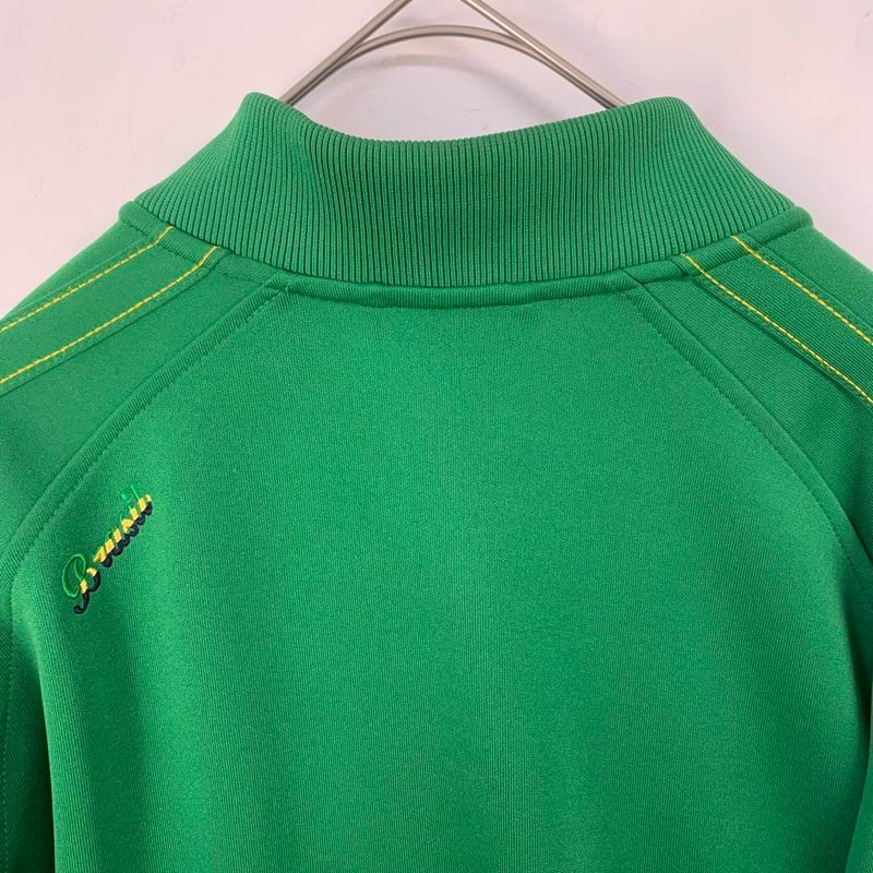 プーマ 刺繍 ロゴ ブラジル 袖ライン トラックジャケット ジャージ 緑