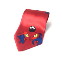 98年 フランス　サッカーワールドカップ 　キャラクター　ネクタイ　赤