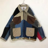 カーハート　リメイク　再構築　ジャケット　ロゴ　切替　パッチワーク