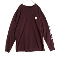 Carhartt カーハート　袖ロゴ　長袖　ロン T　ワインレッド